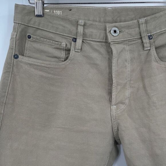 G-Raw Star Khaki Straight Leg Slim Fit Chino Denim Pants Size 29/30 - Picture 2 of 8